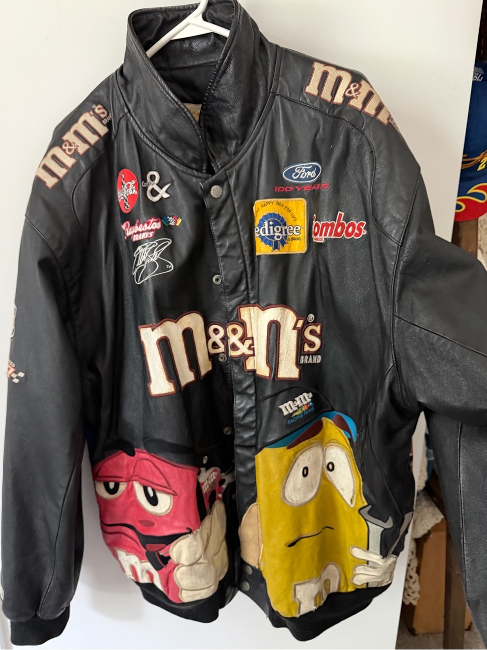 Jeff Hamilton M&M’s NASCAR Leather Jacket 4XL Vintage Racing